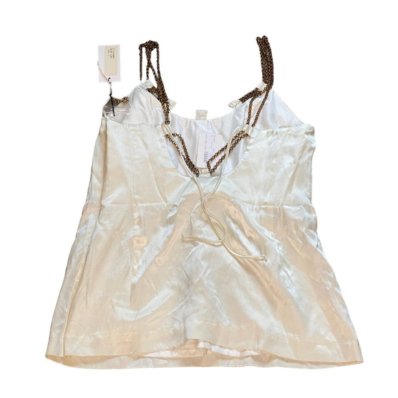 NEW Vintage Nancy Rose Silk Cream One Shoulder Blouse Size 8 Deadstock - Picture 4 of 6